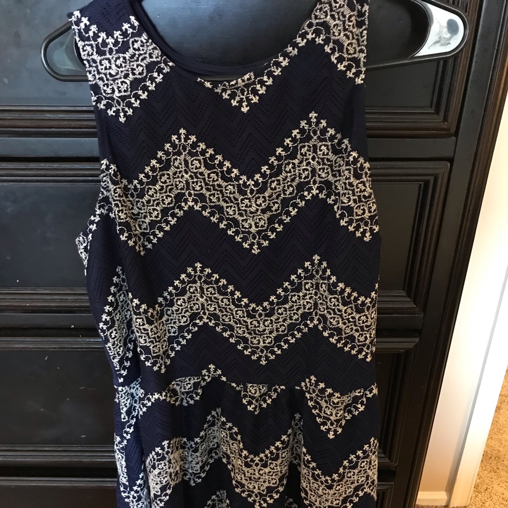 Navy blue and white dress